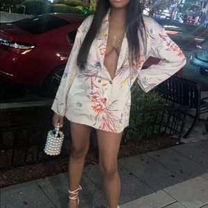 Double Breasted Satin Blouse